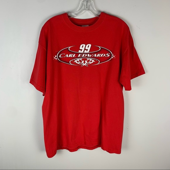 Nascar Carl Edwards 99 Office Depot Car Red Crewneck Short Sleeve T-Shirt - Picture 2 of 5